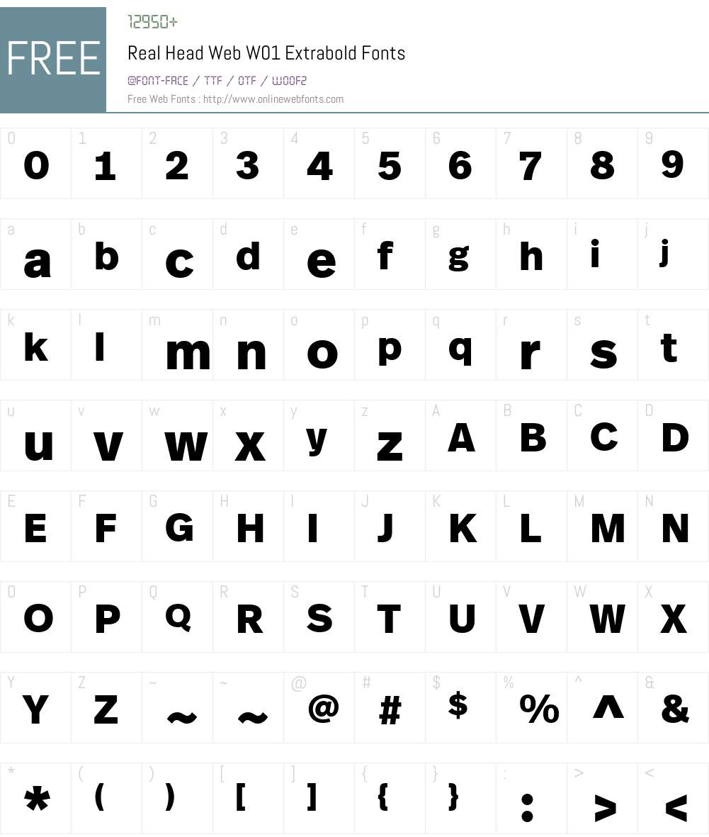 RealHeadWebW01-Extrabold Font Screenshots