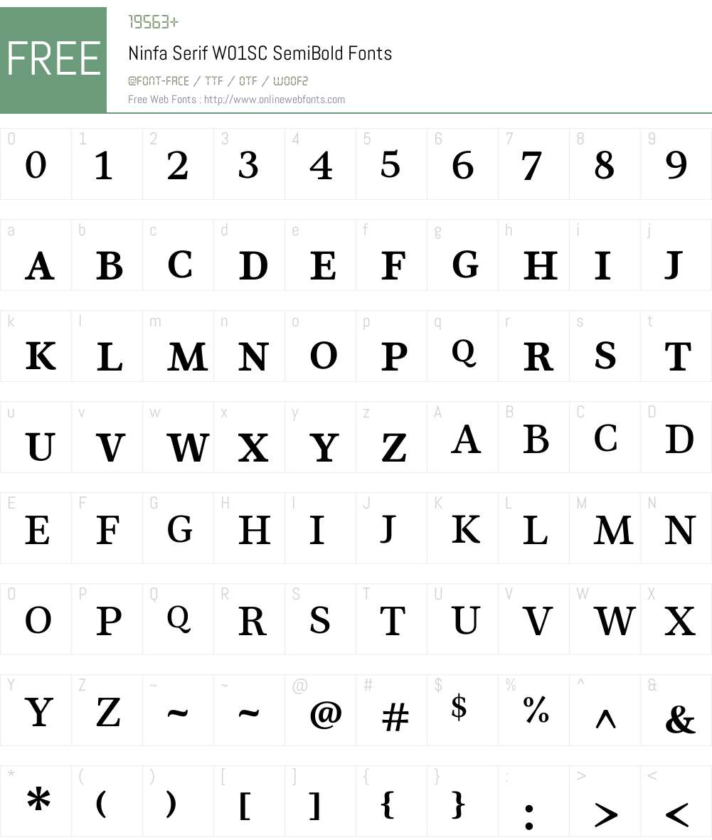 NinfaSerifW01SC-SemiBold Font Screenshots
