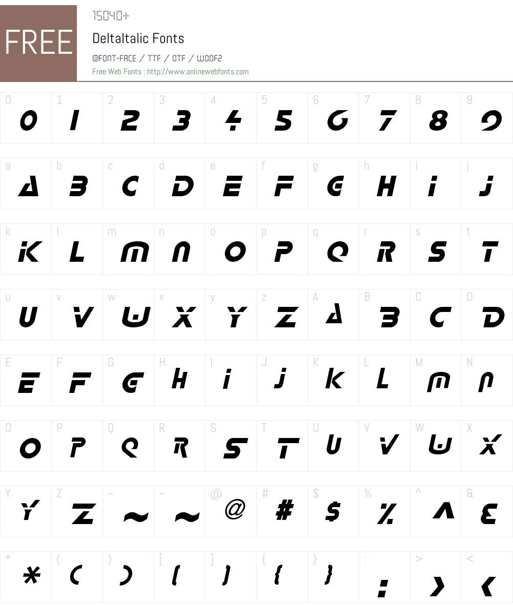Delta Font Screenshots