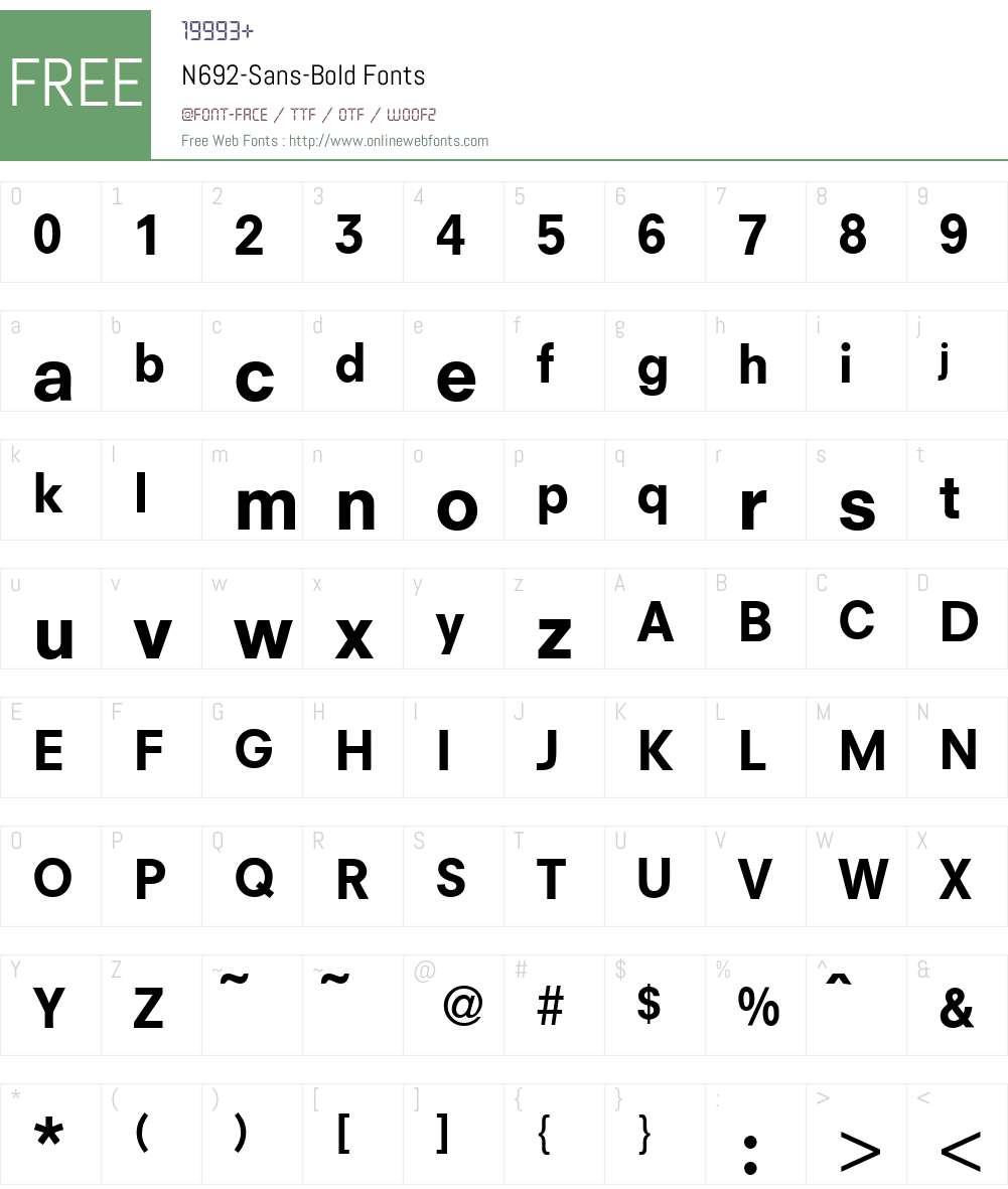 N692-Sans Font Screenshots