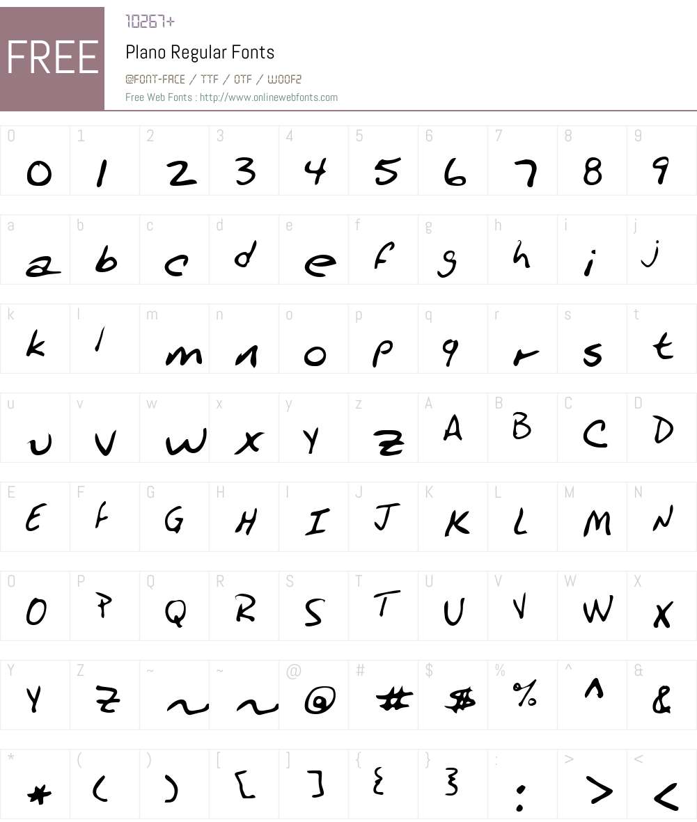Plano Font Screenshots