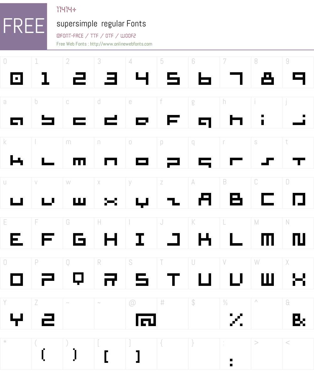 supersimple Font Screenshots