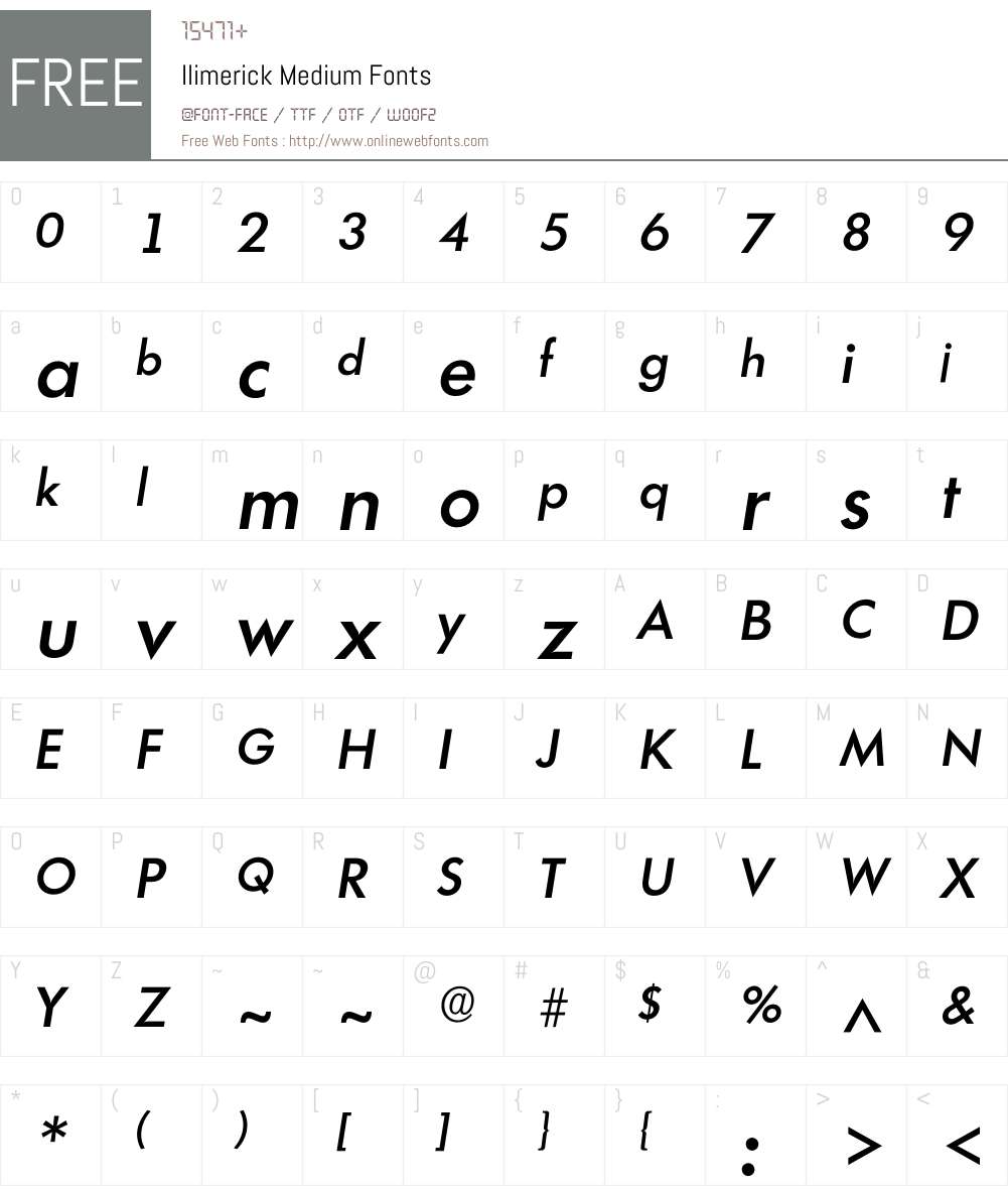 Ilimerick Font Screenshots