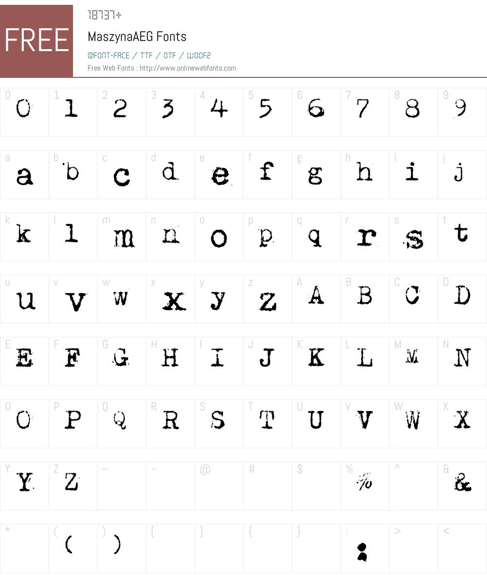 MaszynaAEG Font Screenshots