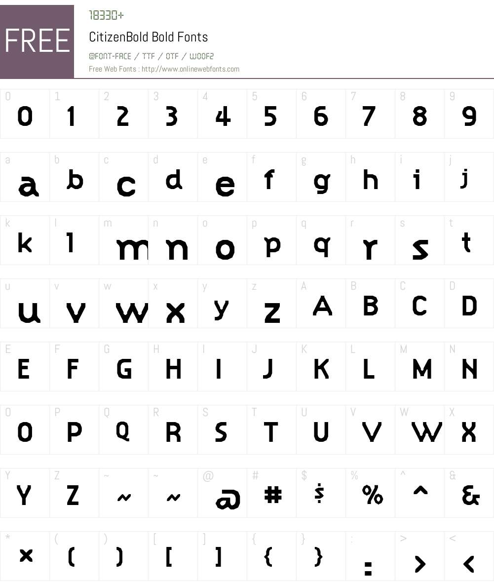 CitizenBold Font Screenshots