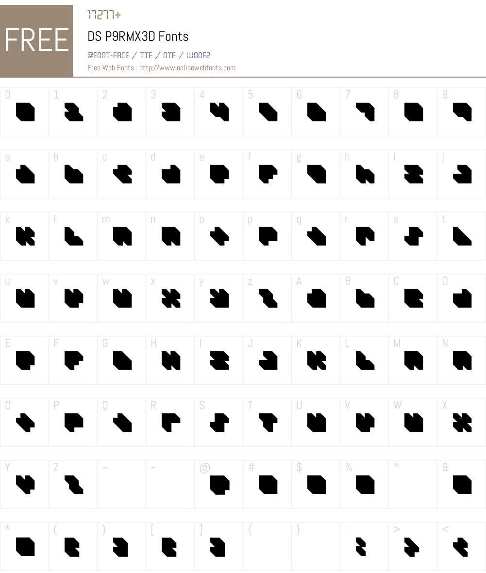 DS P9RMX3D Font Screenshots