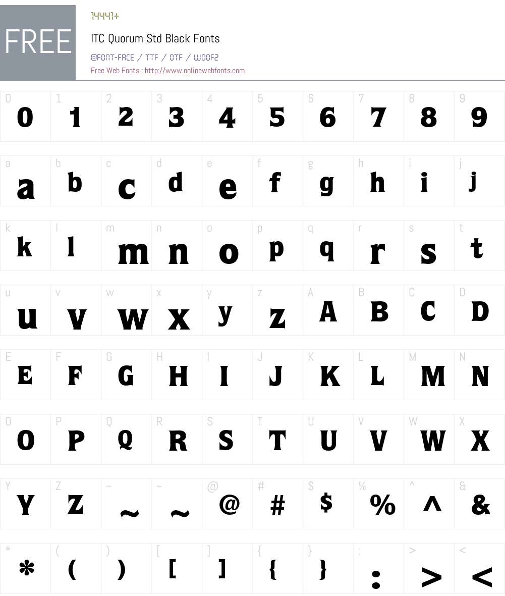 ITC Quorum Std Font Screenshots