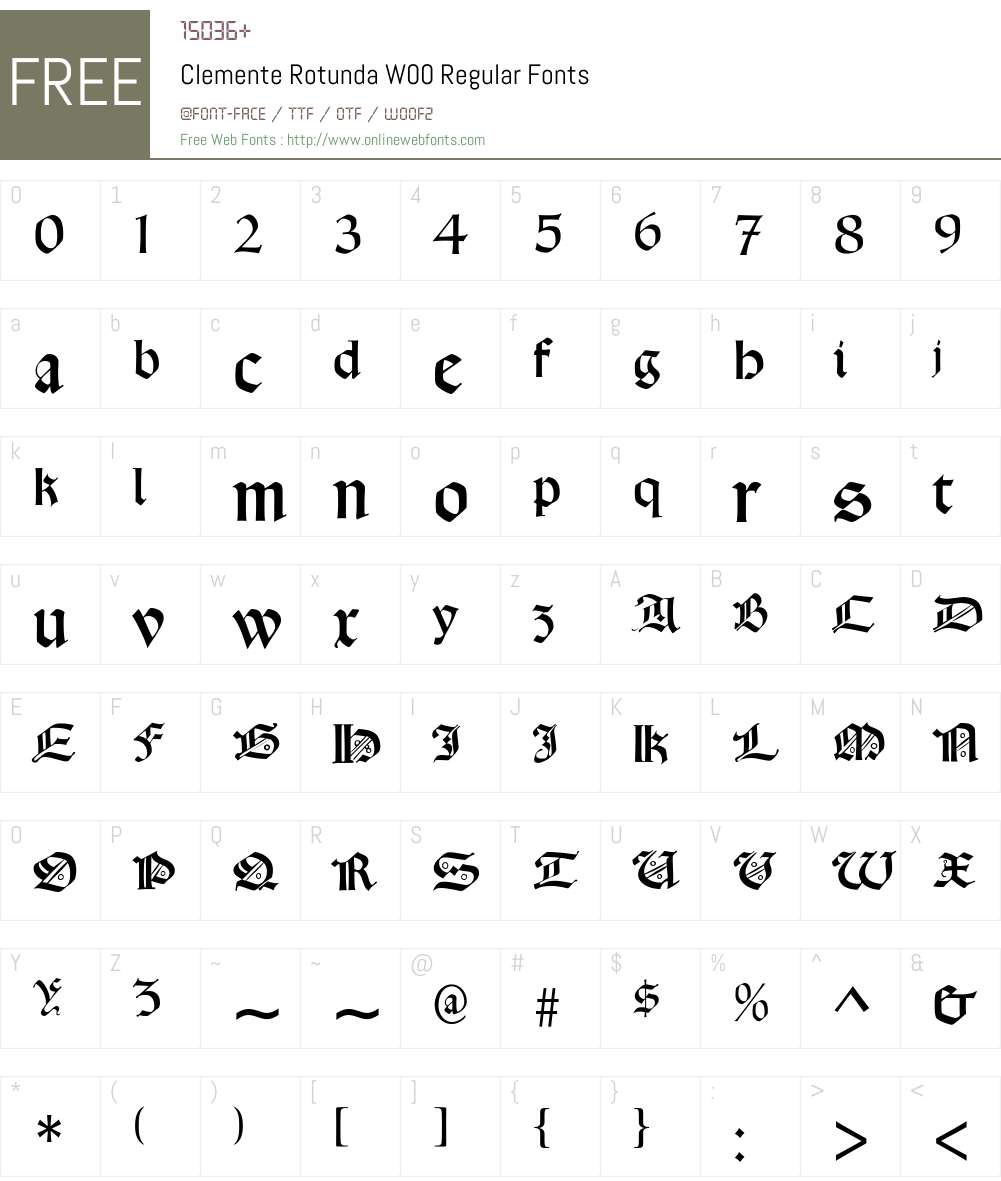 ClementeRotundaW00-Regular Font Screenshots