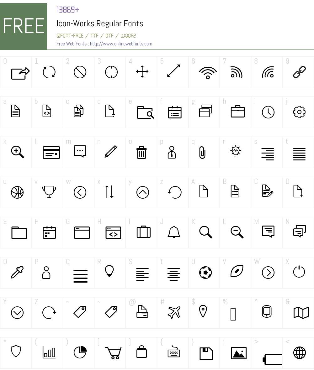 Icon-Works Font Screenshots