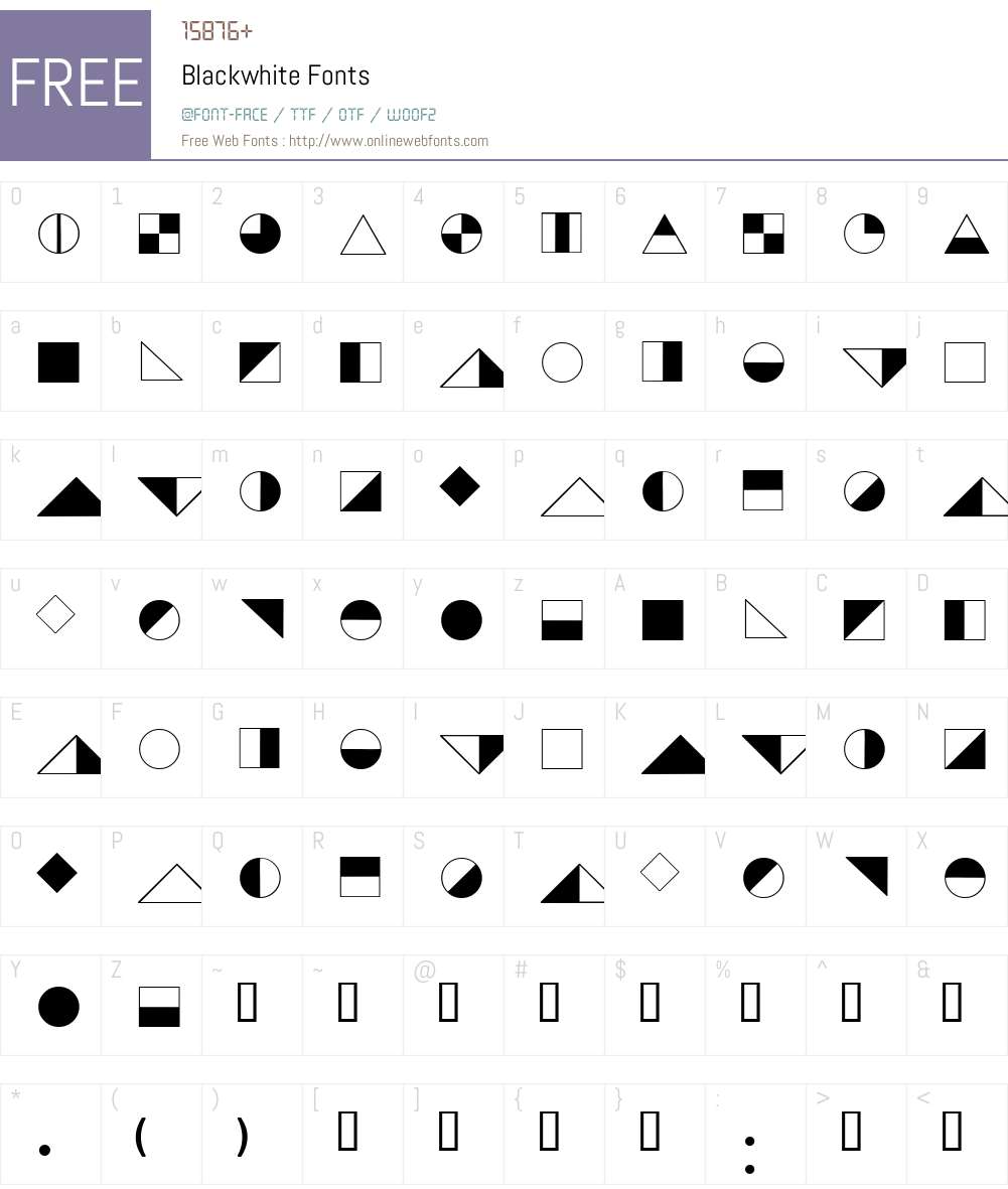 Blackwhite Font Screenshots