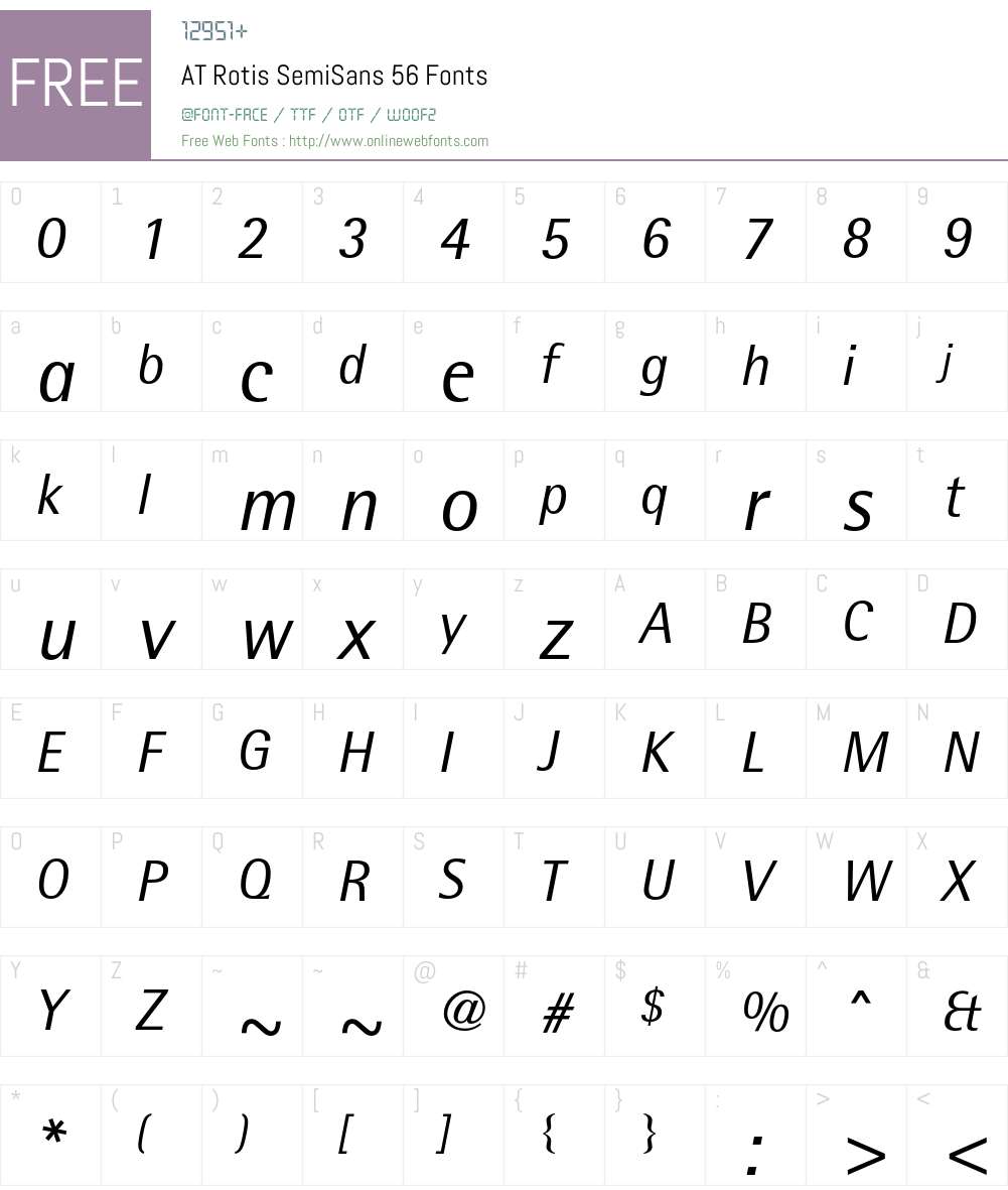 ATRotisSemisans Font Screenshots