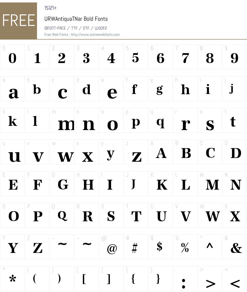 URWAntiquaTNar Font Screenshots