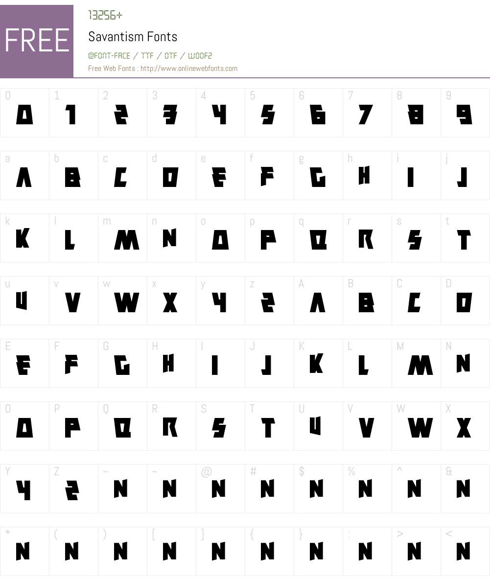Savantism Font Screenshots
