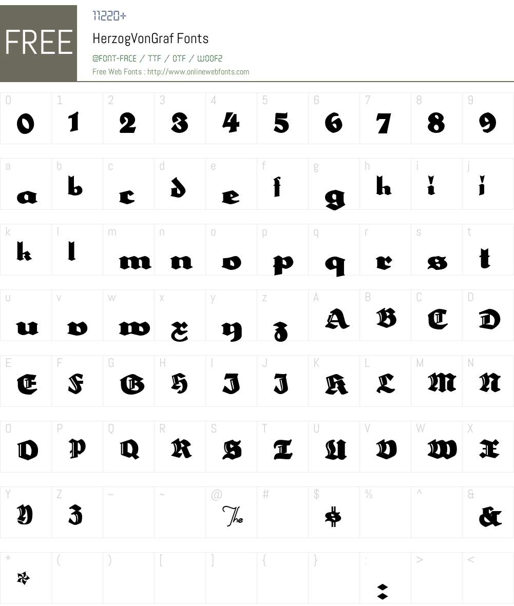 HerzogVonGraf Font Screenshots