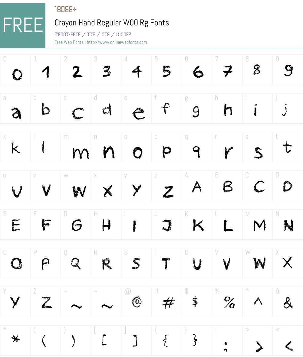 CrayonHandRegularW00-Rg Font Screenshots