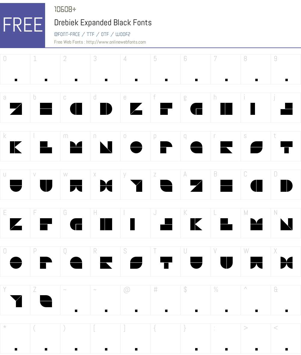 Drebiek Font Screenshots