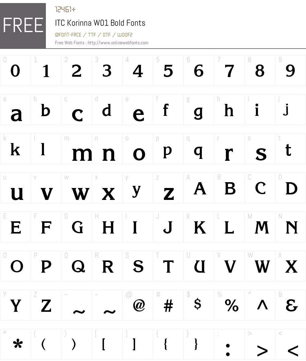 ITCKorinnaW01-Bold Font Screenshots