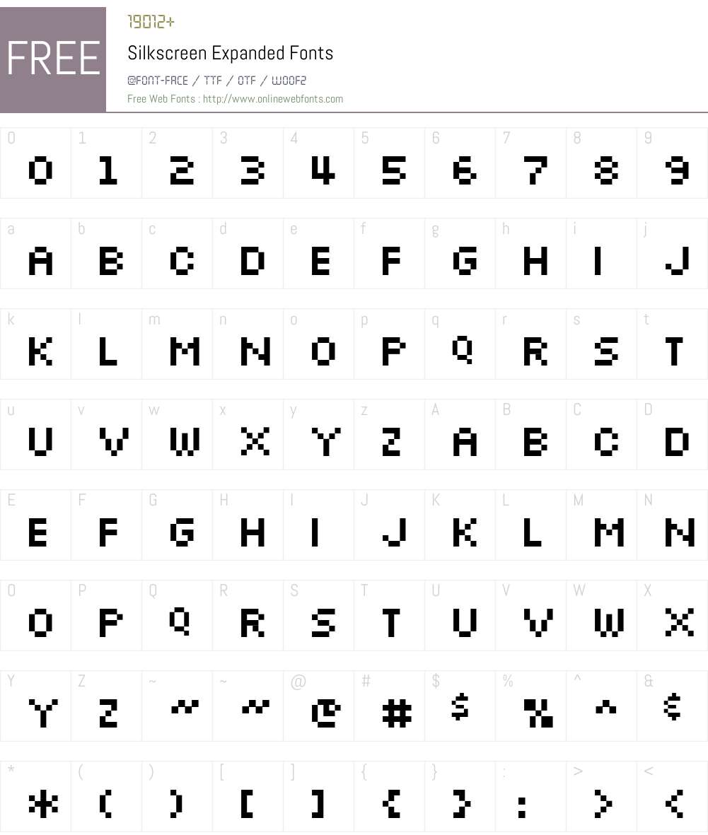 Silkscreen Expanded Font Screenshots
