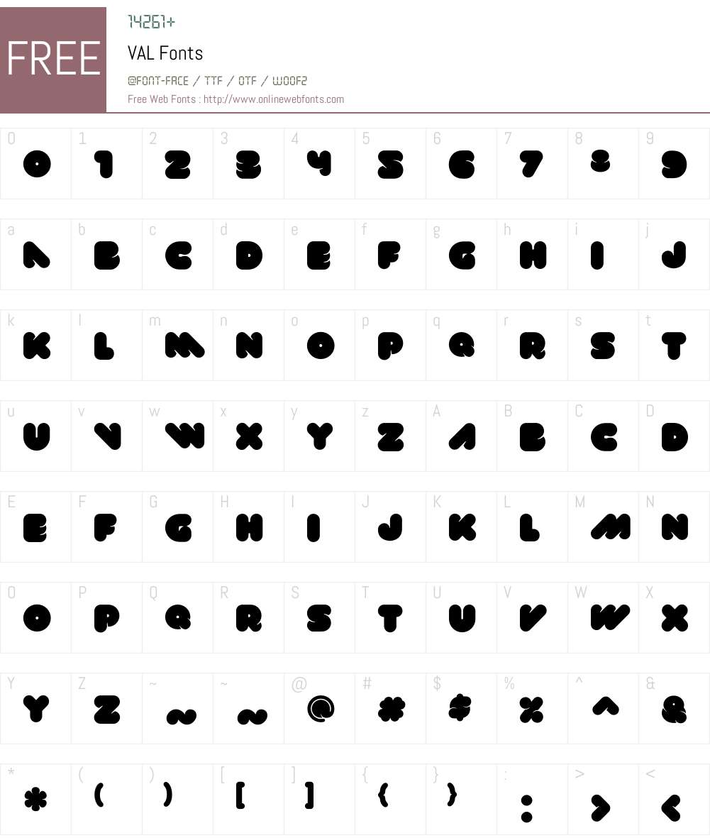 VAL Font Screenshots