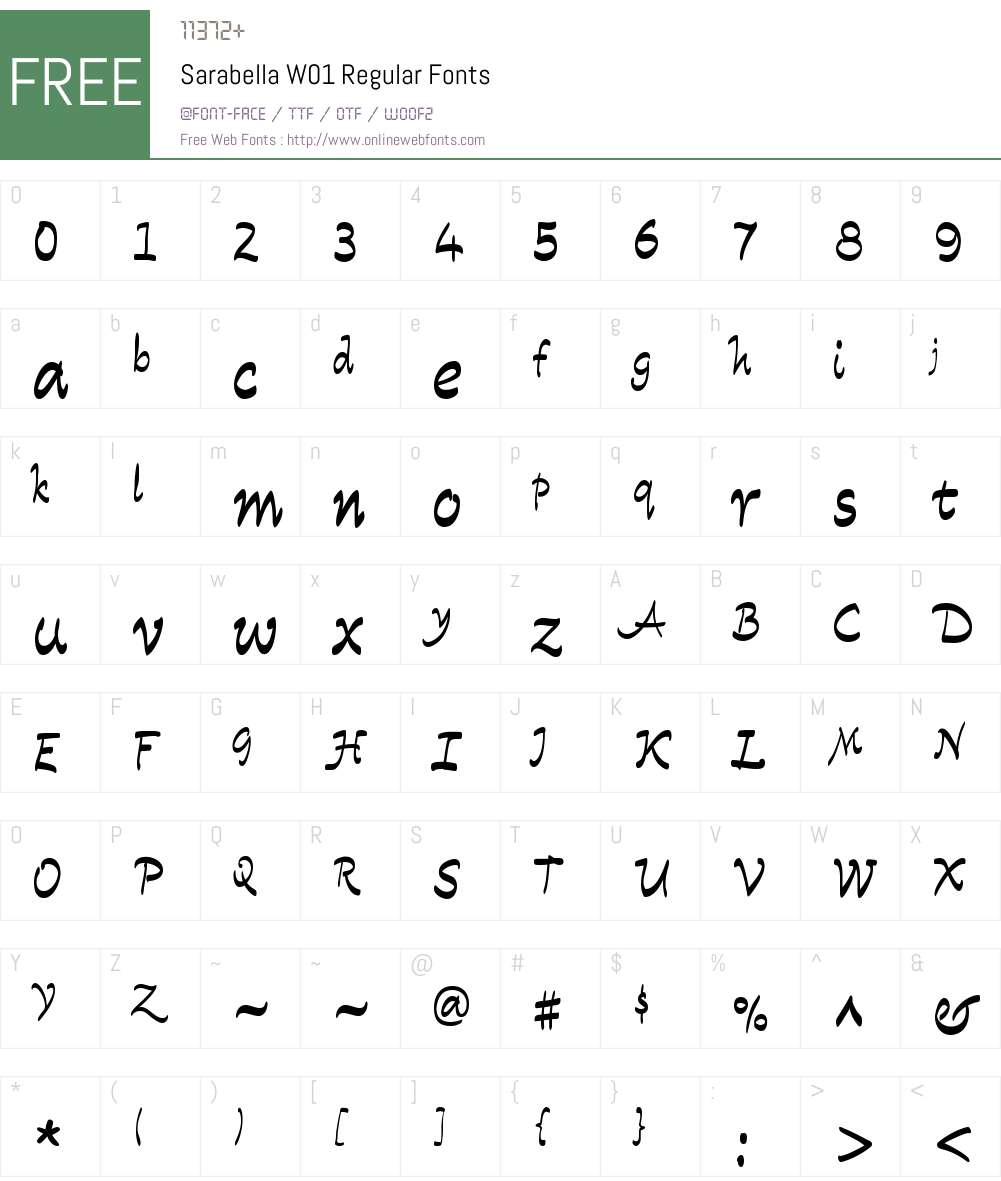 SarabellaW01-Regular Font Screenshots