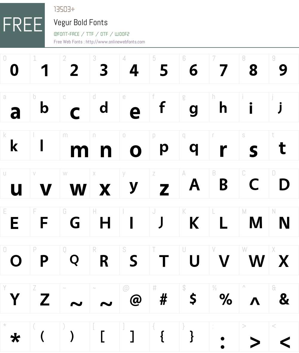Vegur Font Screenshots