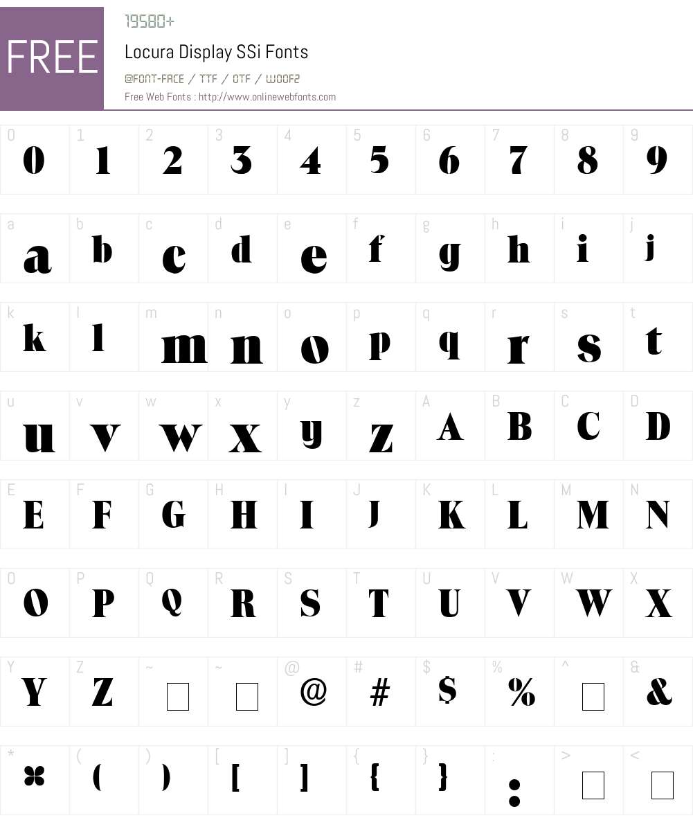 Locura Display SSi Font Screenshots
