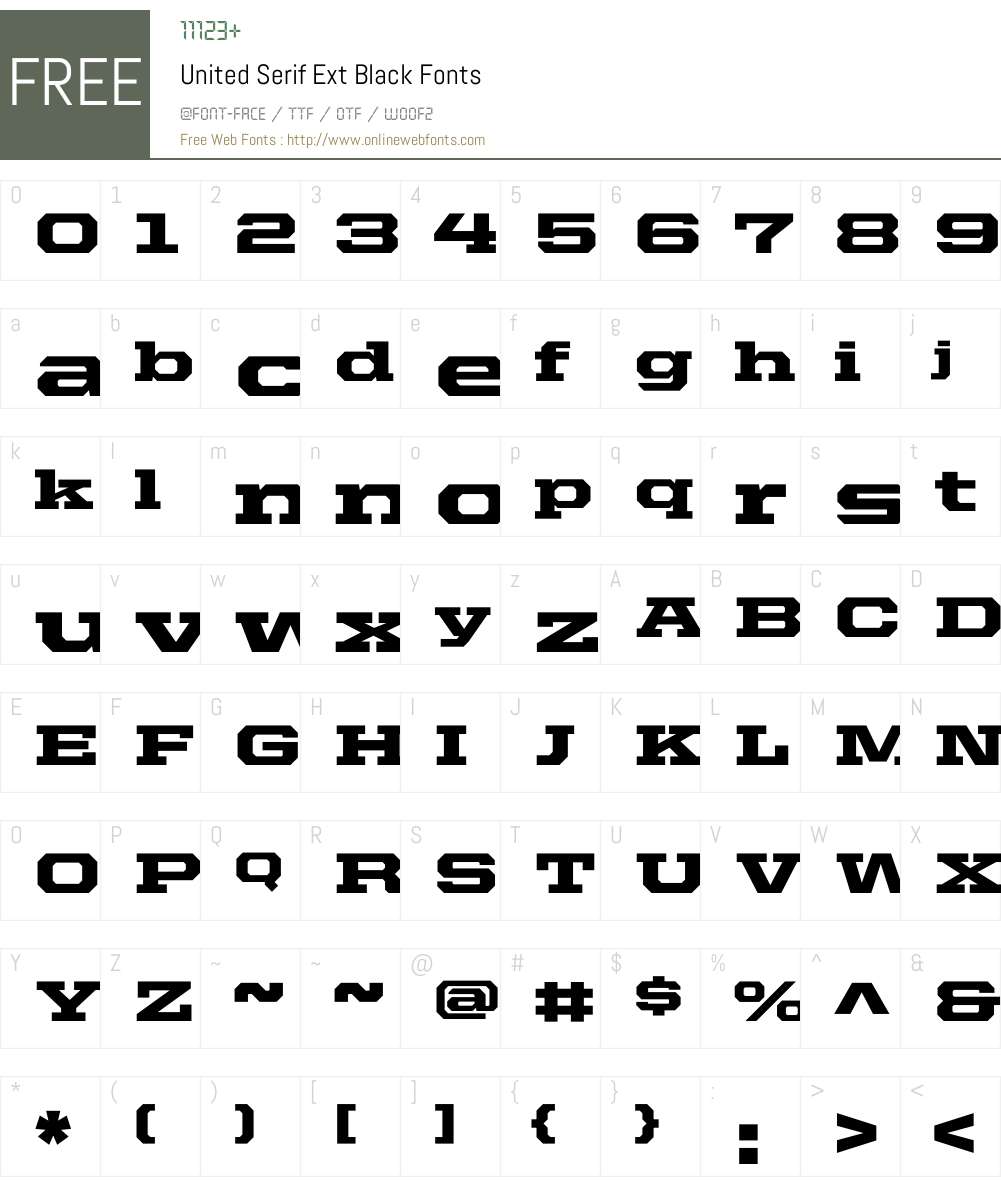 United Serif Ext Font Screenshots