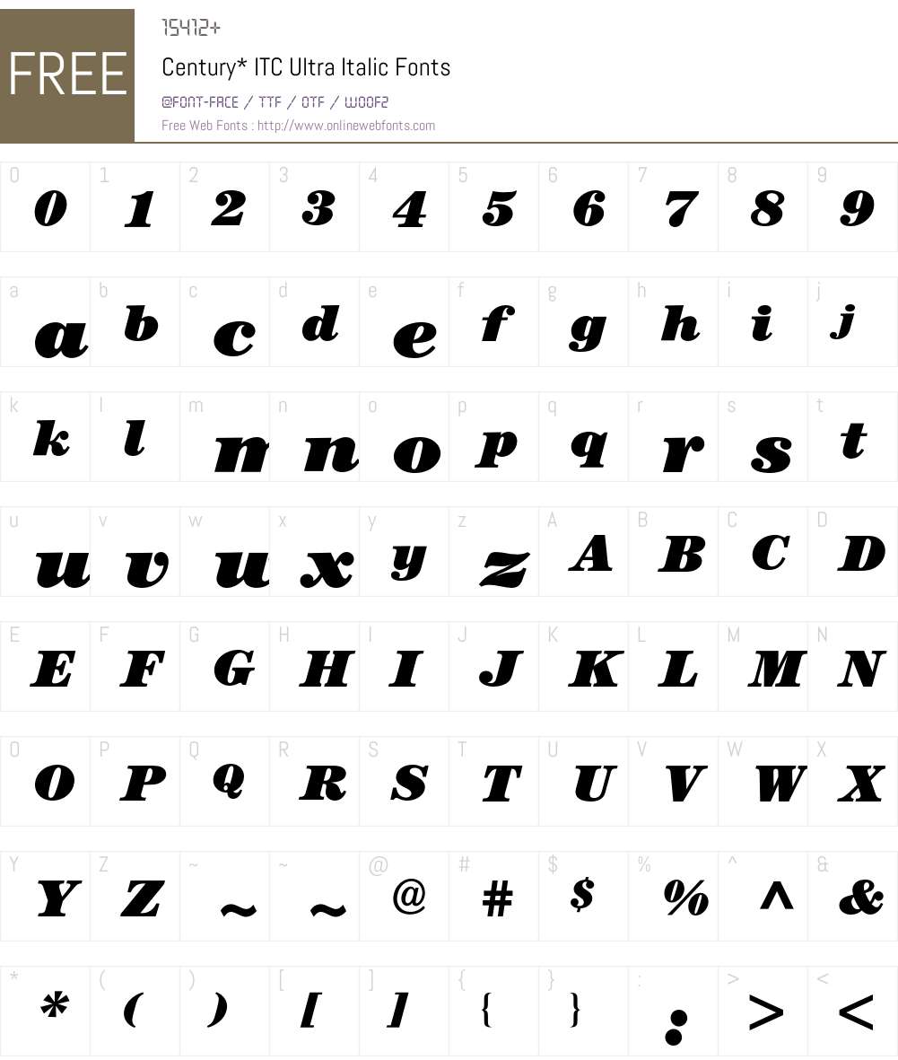 Century ITC BQ Font Screenshots