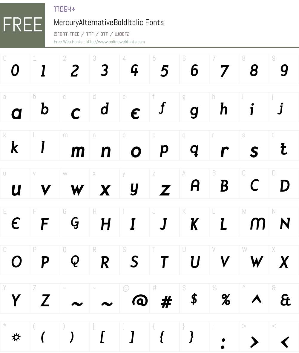 Mercury Font Screenshots
