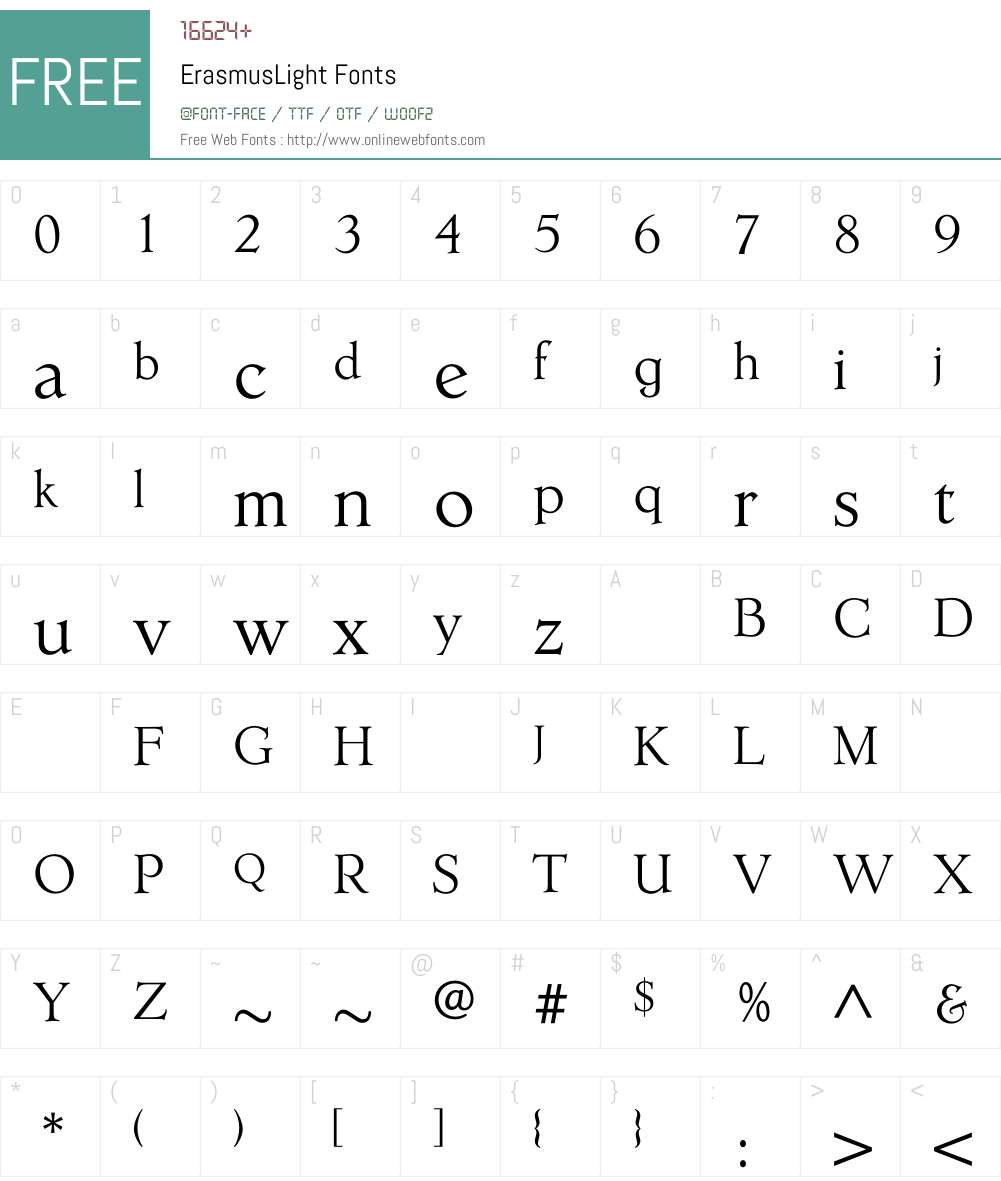 ErasmusLight Font Screenshots