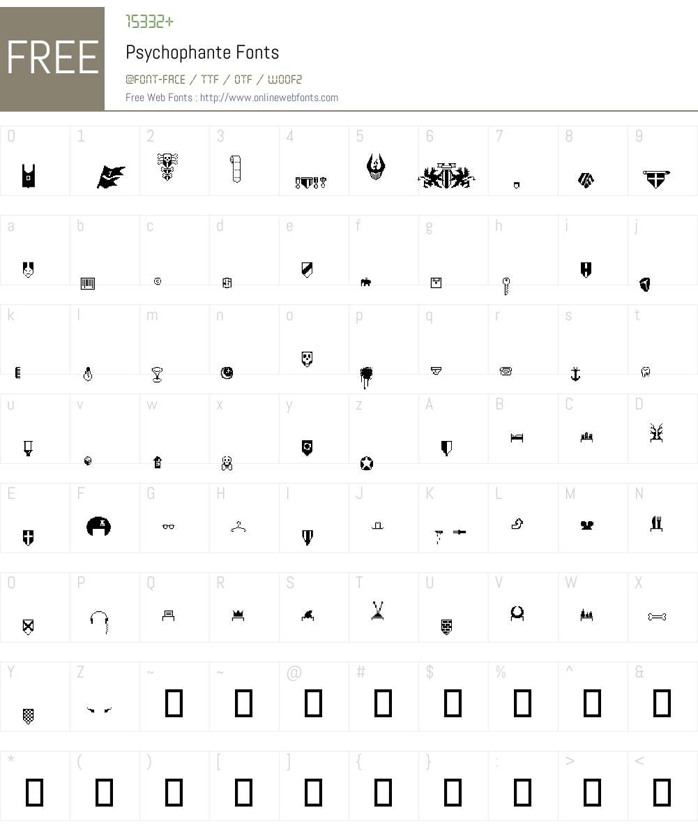 Psychophante Font Screenshots