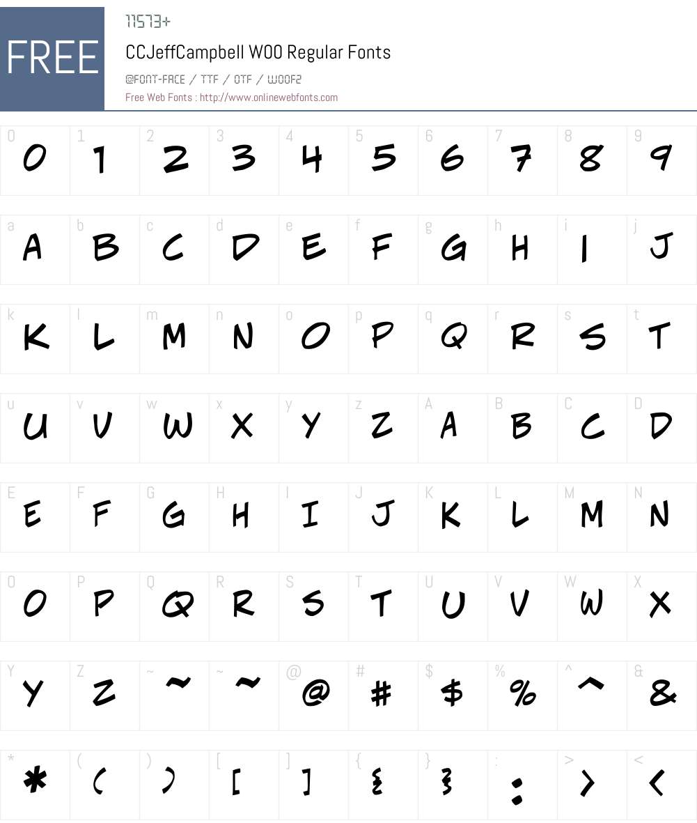 CCJeffCampbellW00-Regular Font Screenshots