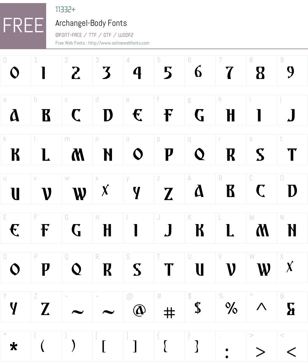 Archangel Font Screenshots