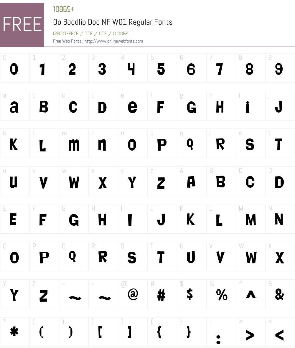 OoBoodlioDooNFW01-Regular Font Screenshots