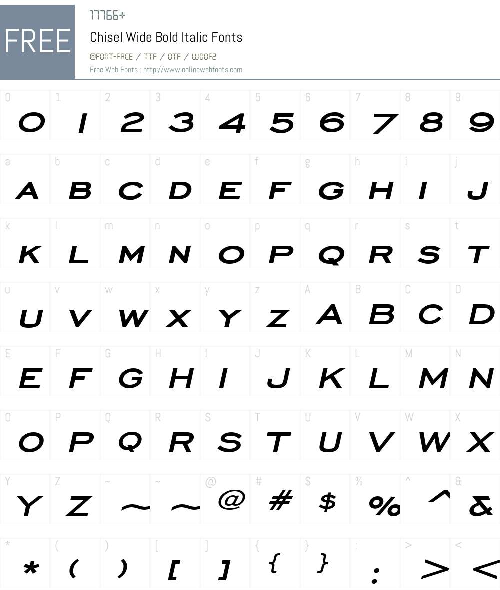 Chisel Wide Font Screenshots