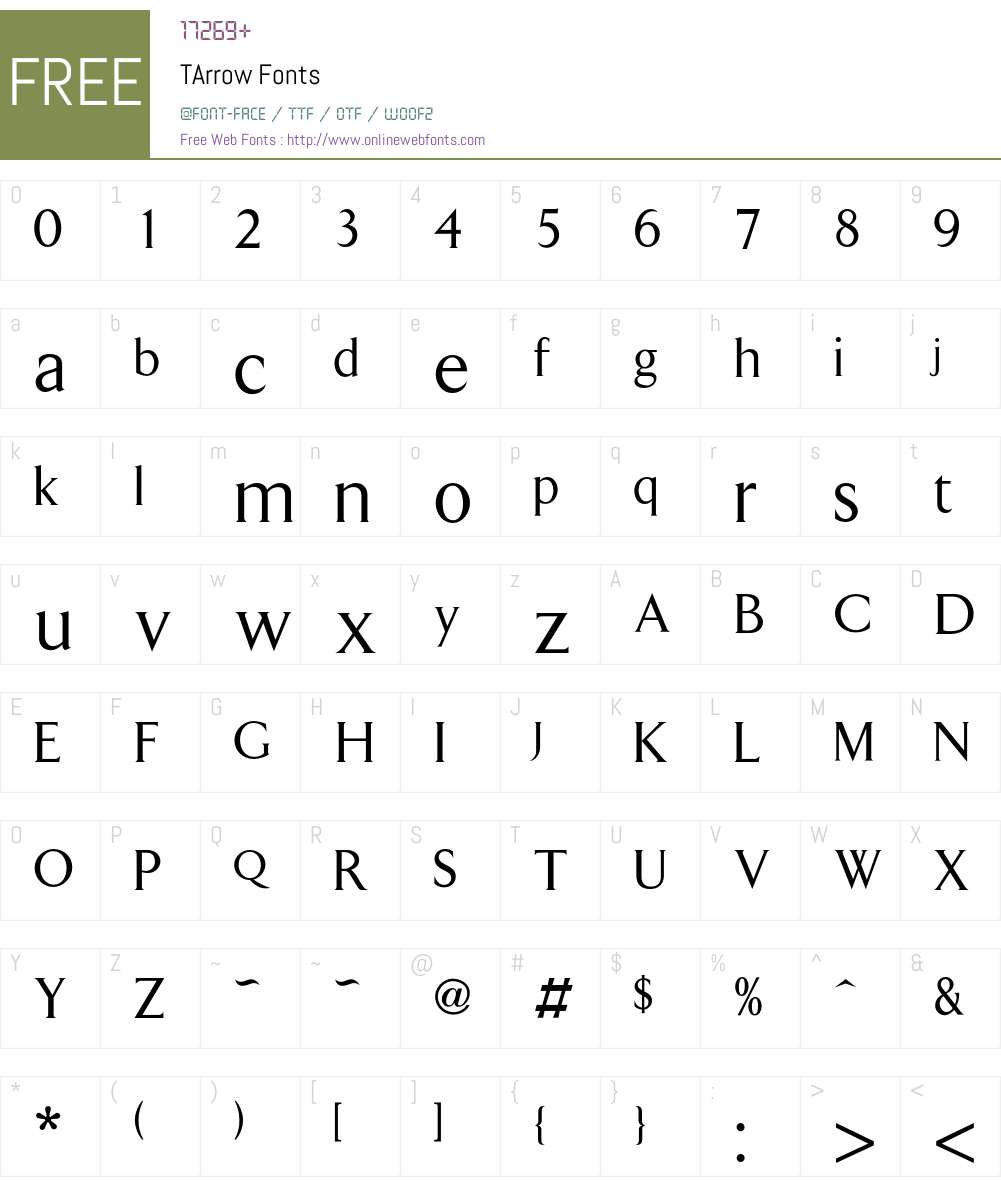 T Font Screenshots