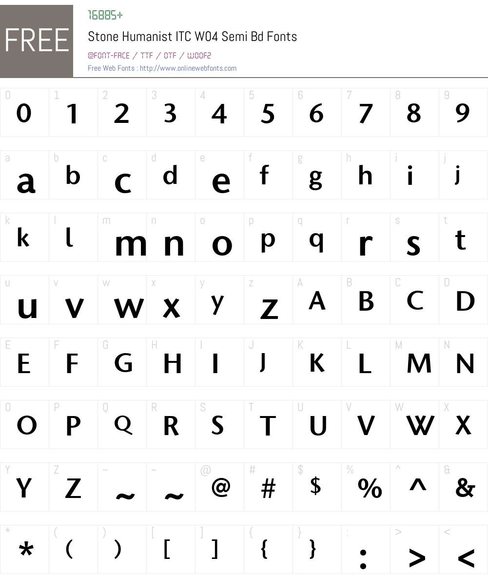 ITC Stone Humanist Font Screenshots