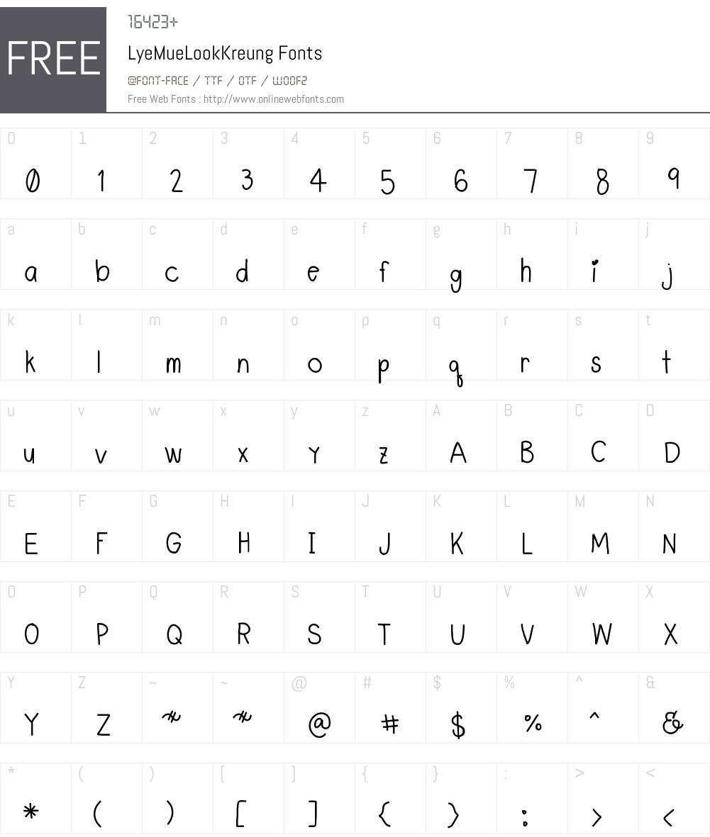 LyeMueLookKreung Font Screenshots
