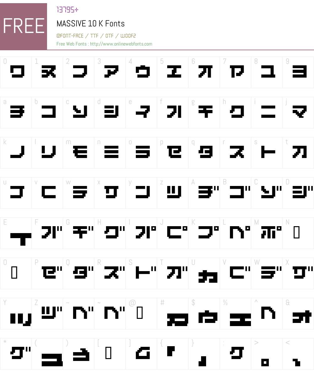 MASSIVE 10 K Font Screenshots