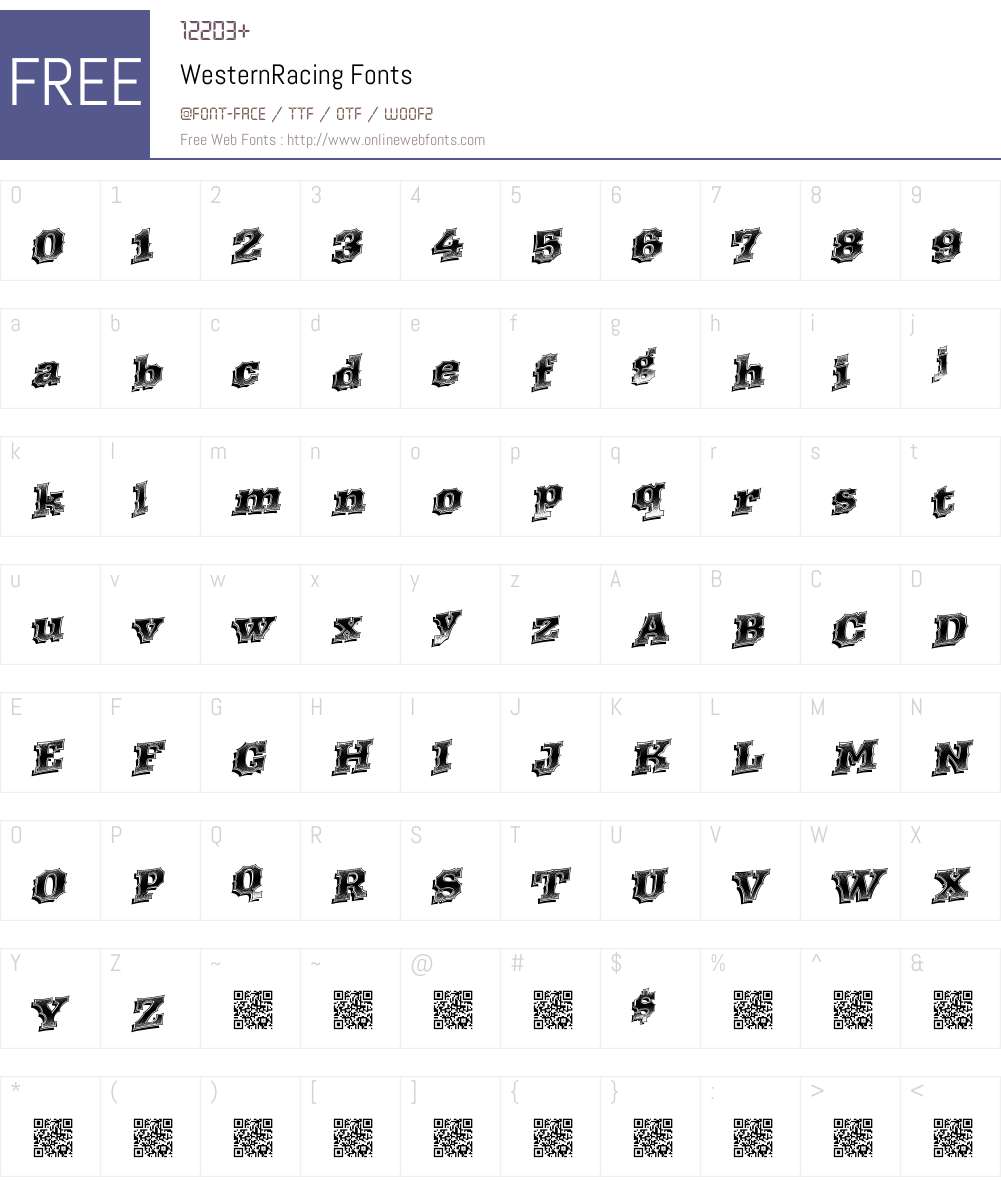 WesternRacing Font Screenshots