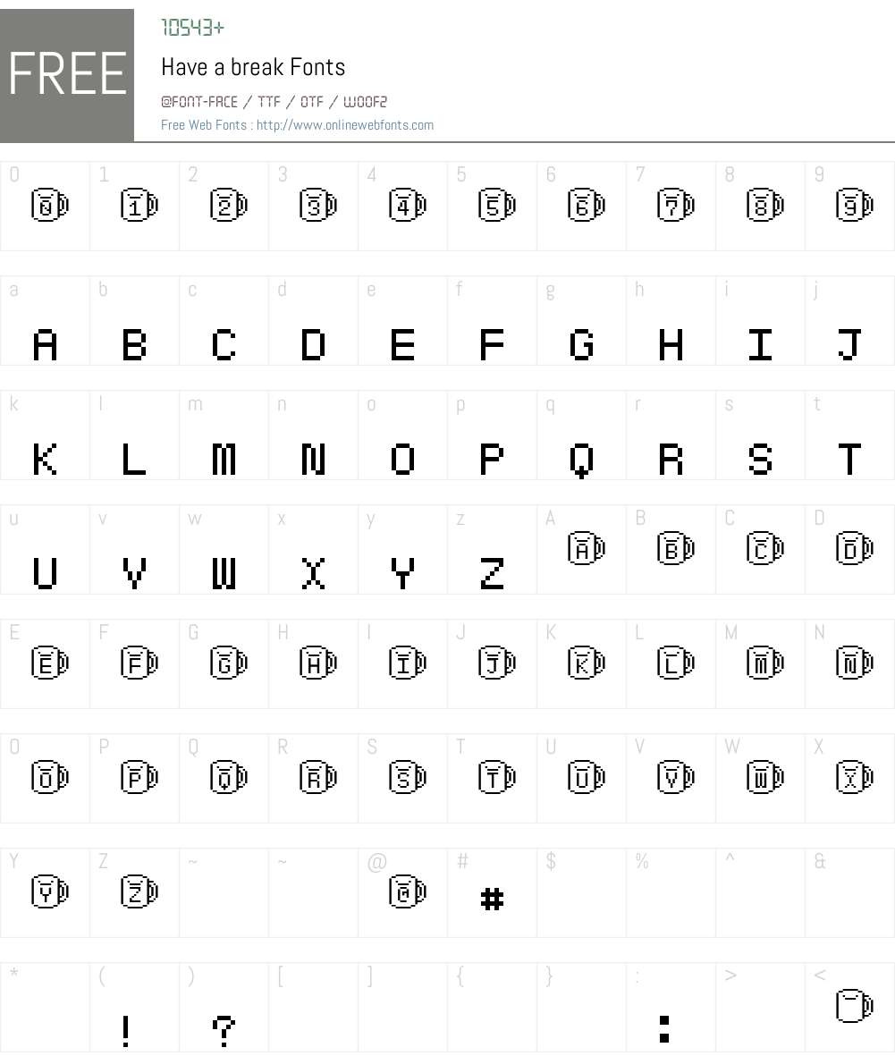 Have a break Font Screenshots