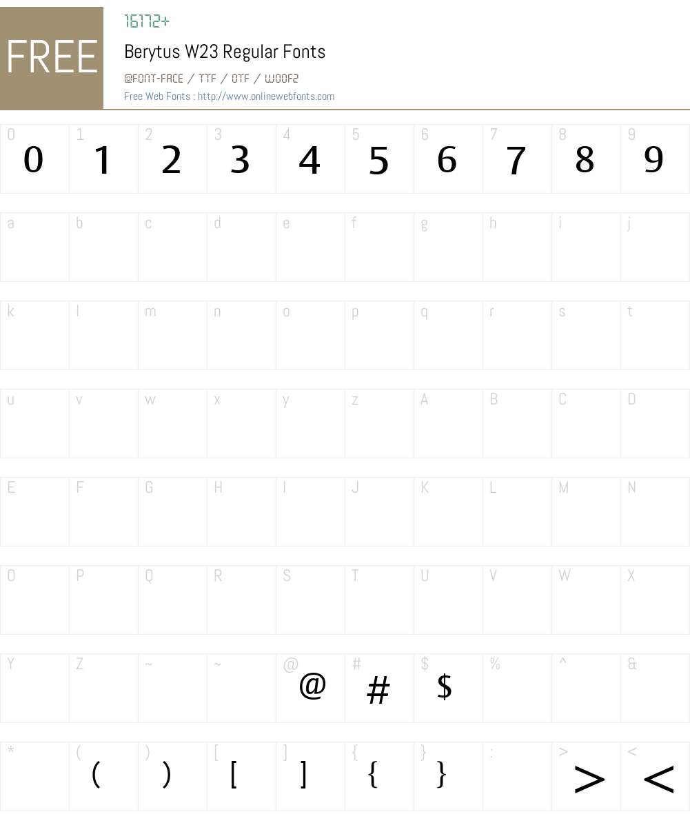 BerytusW23-Regular Font Screenshots