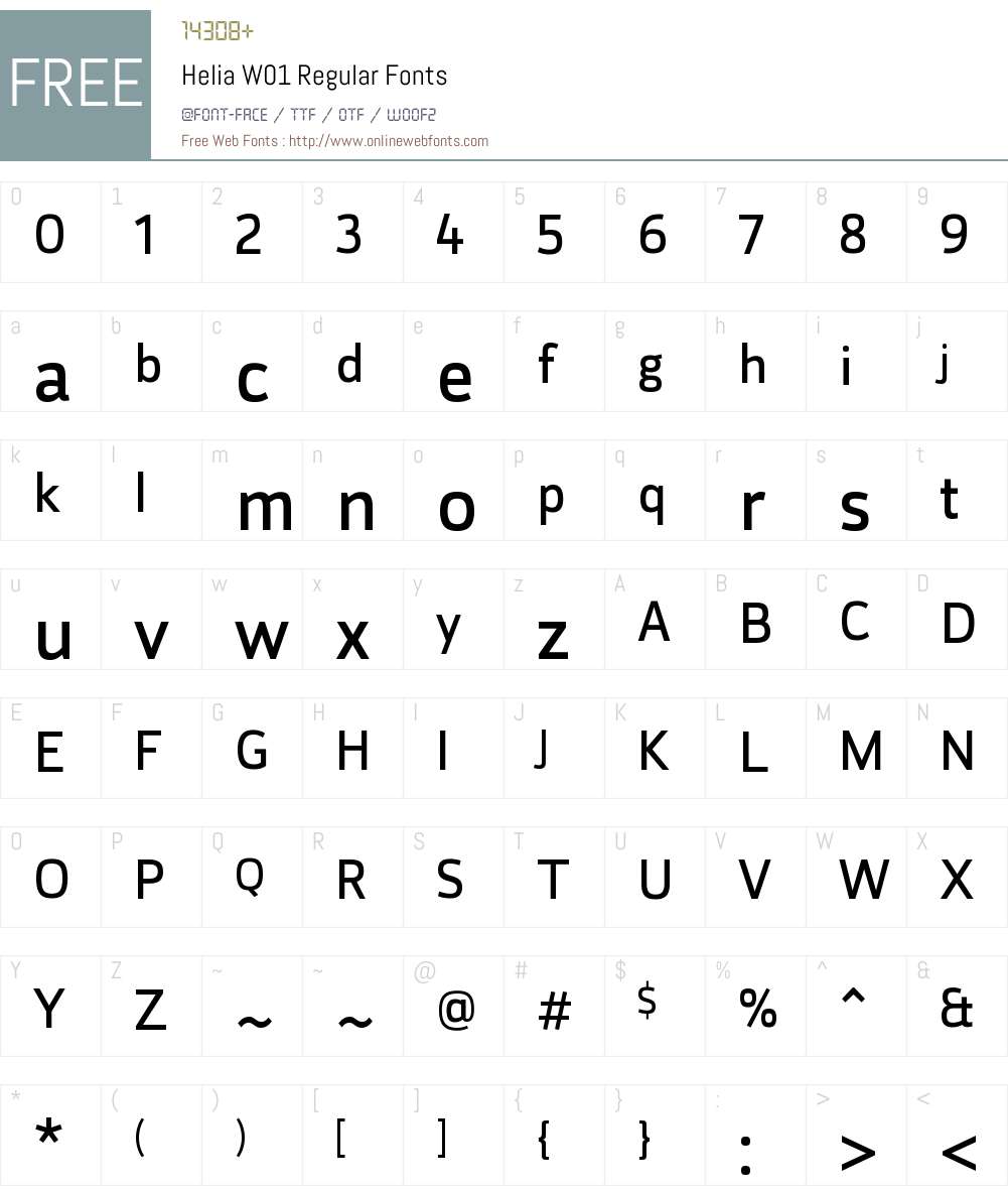HeliaW01-Regular Font Screenshots