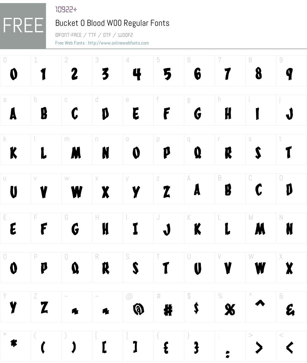 Bucket O Blood Font Screenshots