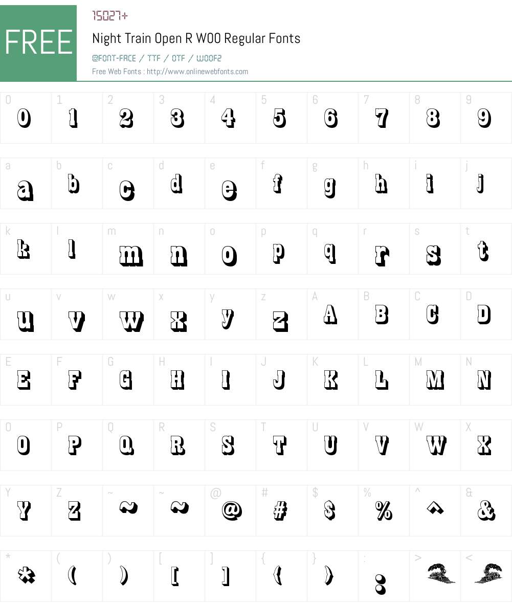 NightTrainOpenRW00-Regular Font Screenshots