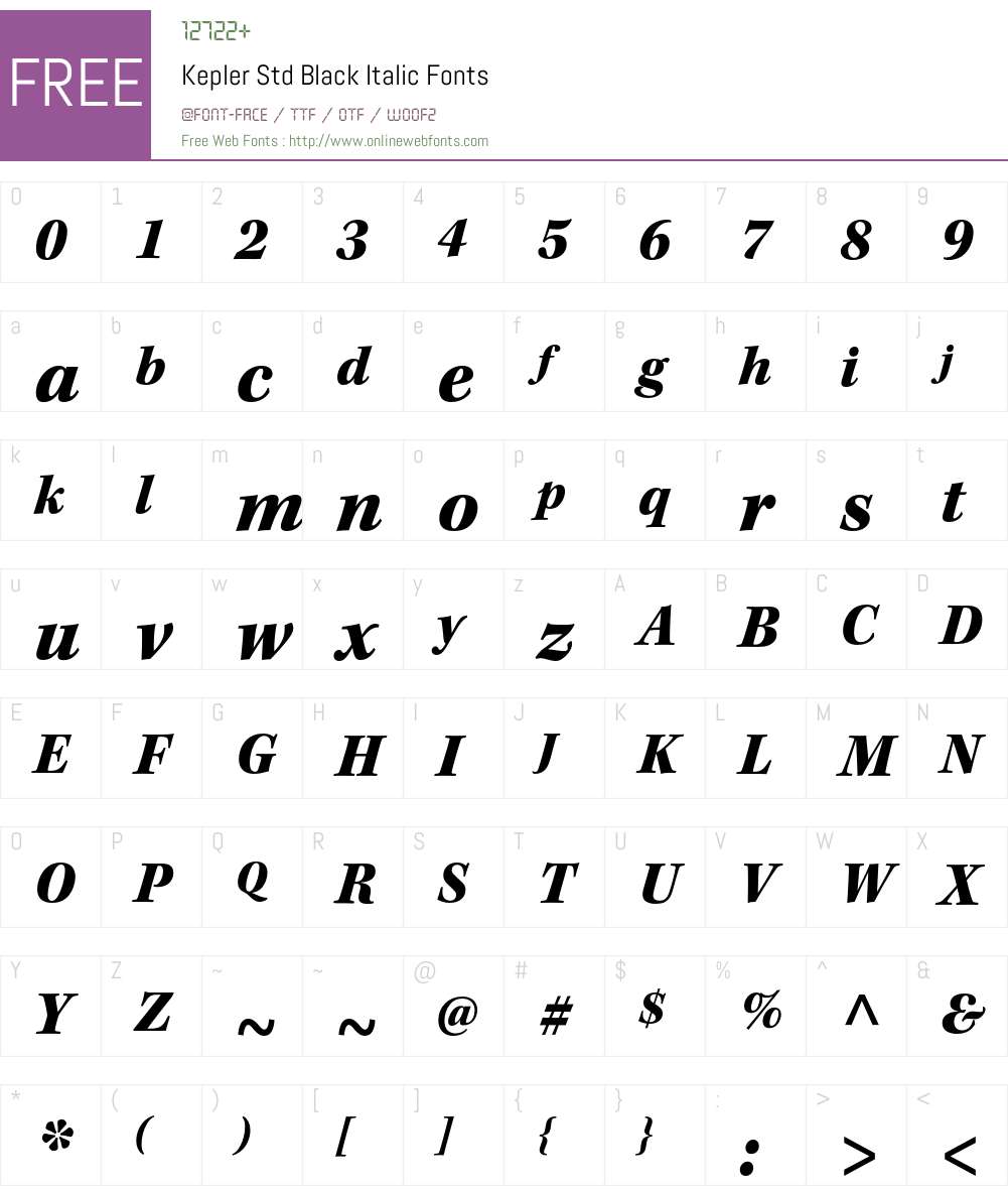 Kepler Std Font Screenshots