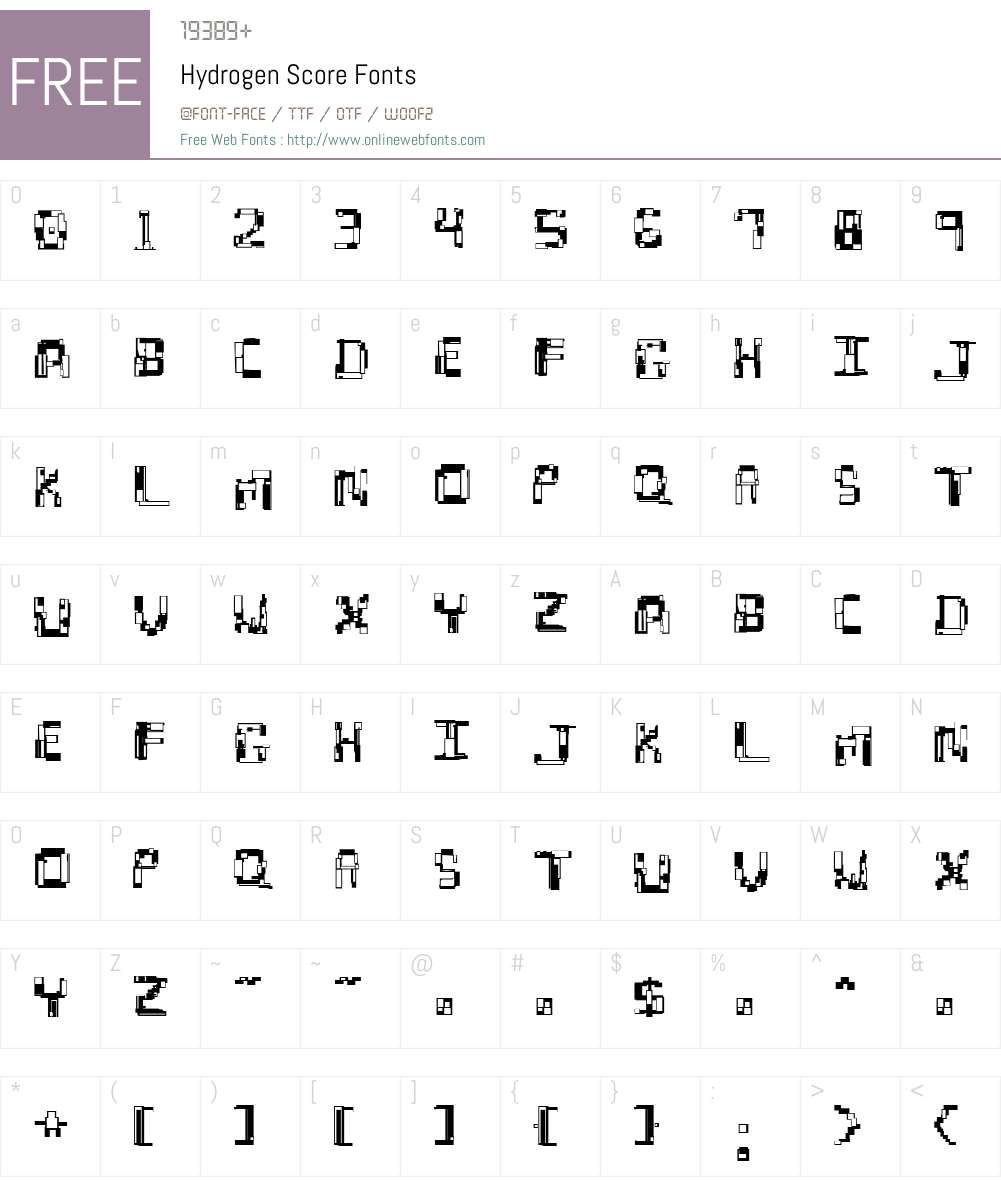 Hydrogen Font Screenshots