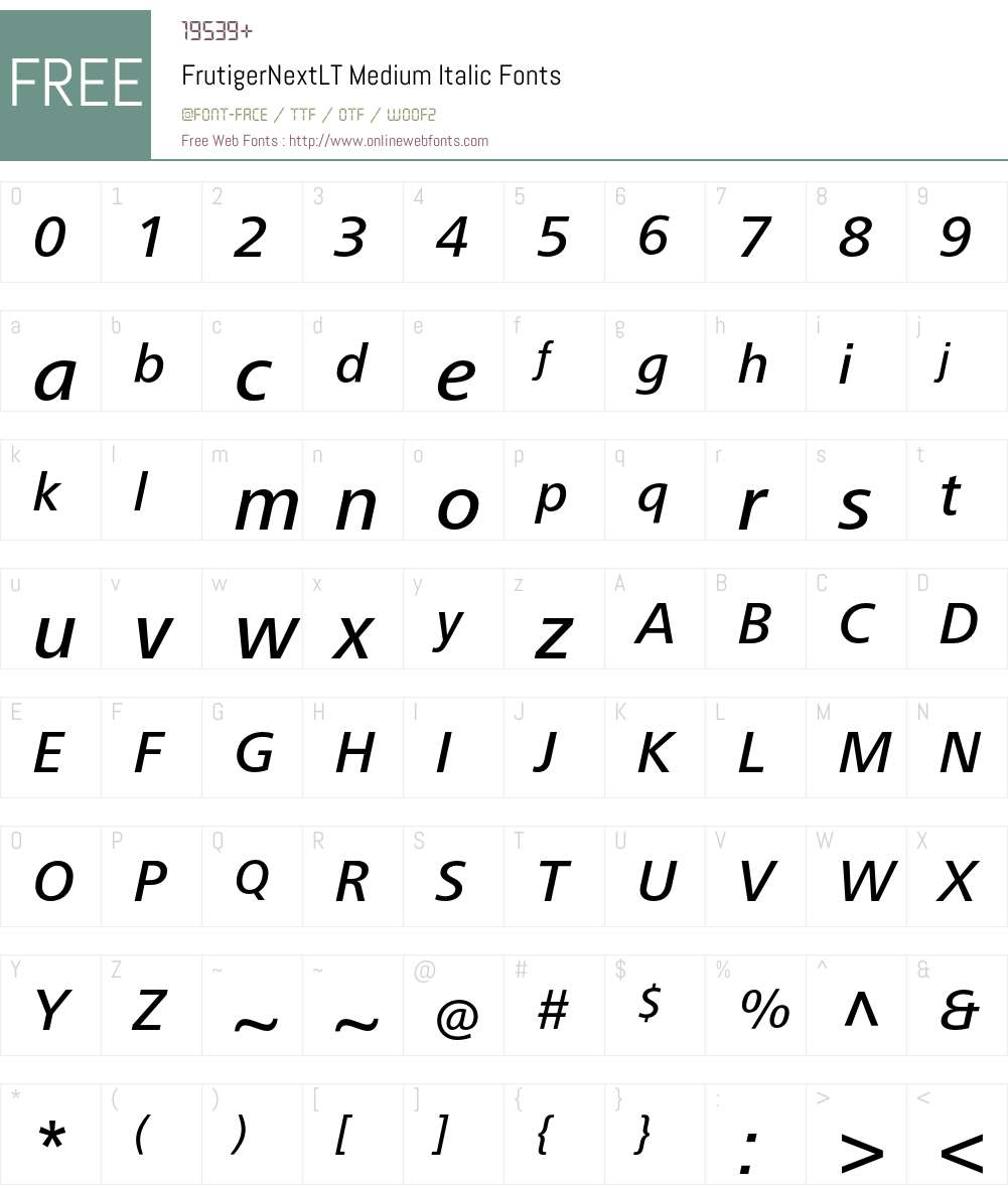 FrutigerNextLT Font Screenshots