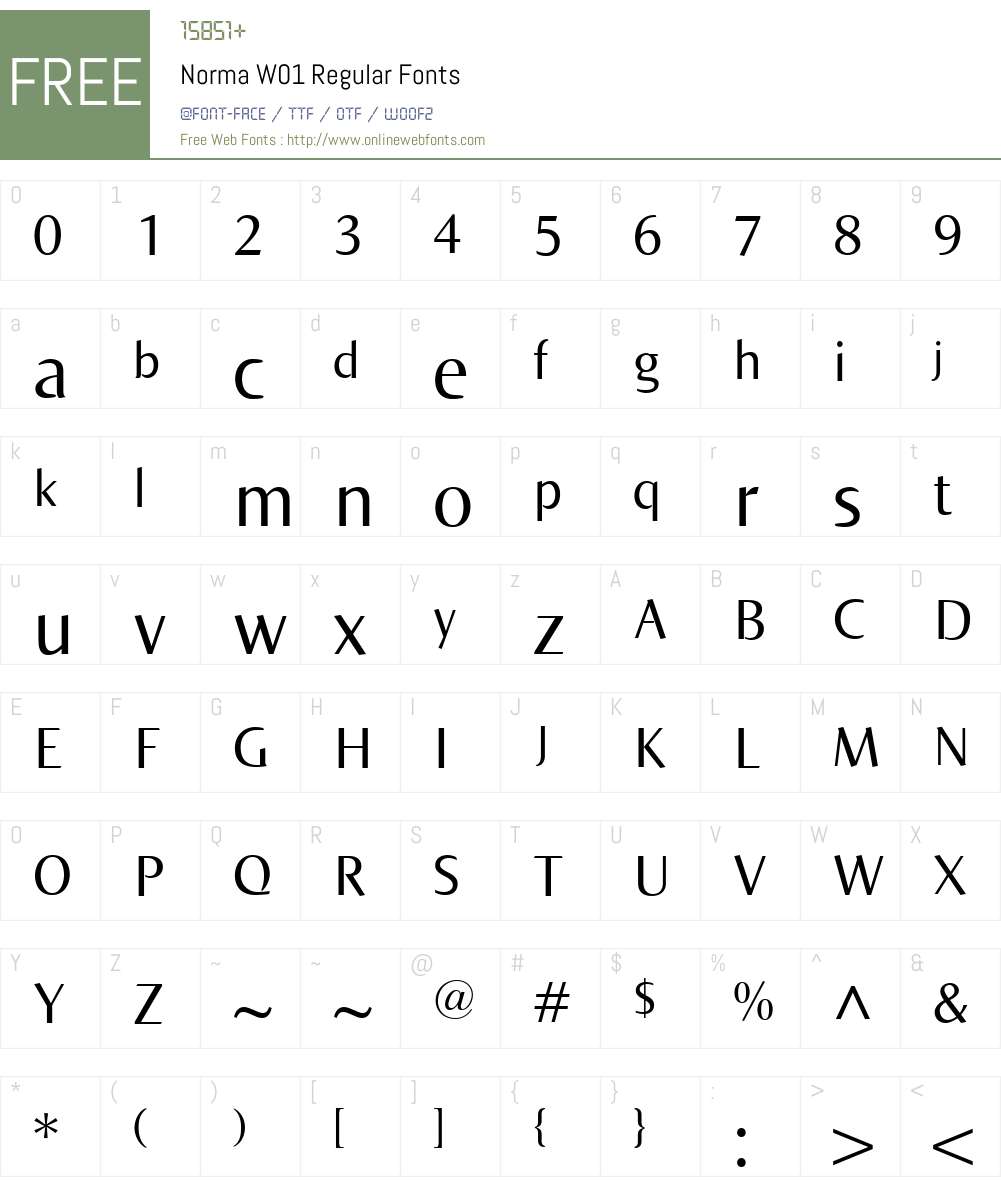 NormaW01-Regular Font Screenshots