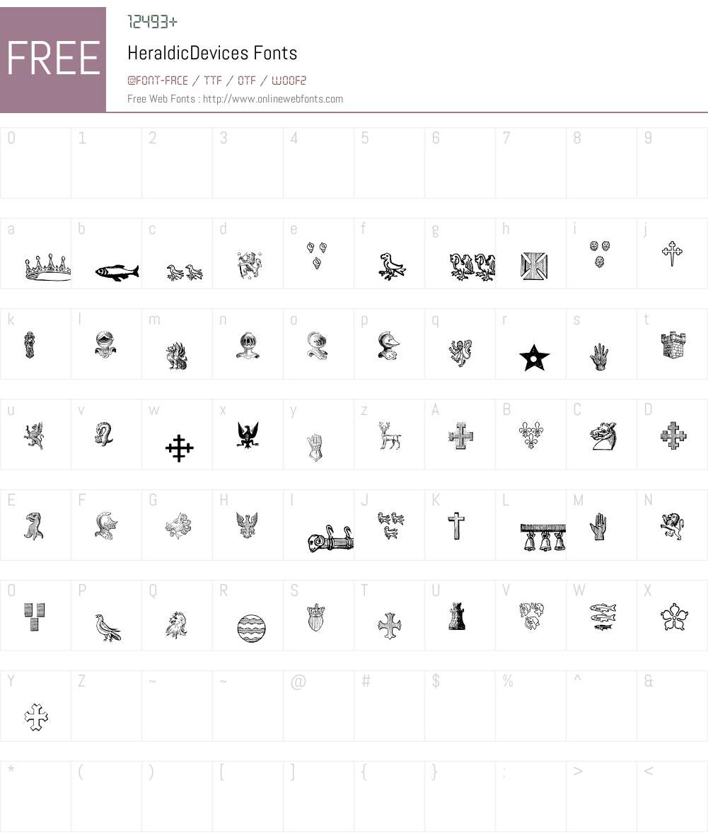 HeraldicDevices Font Screenshots